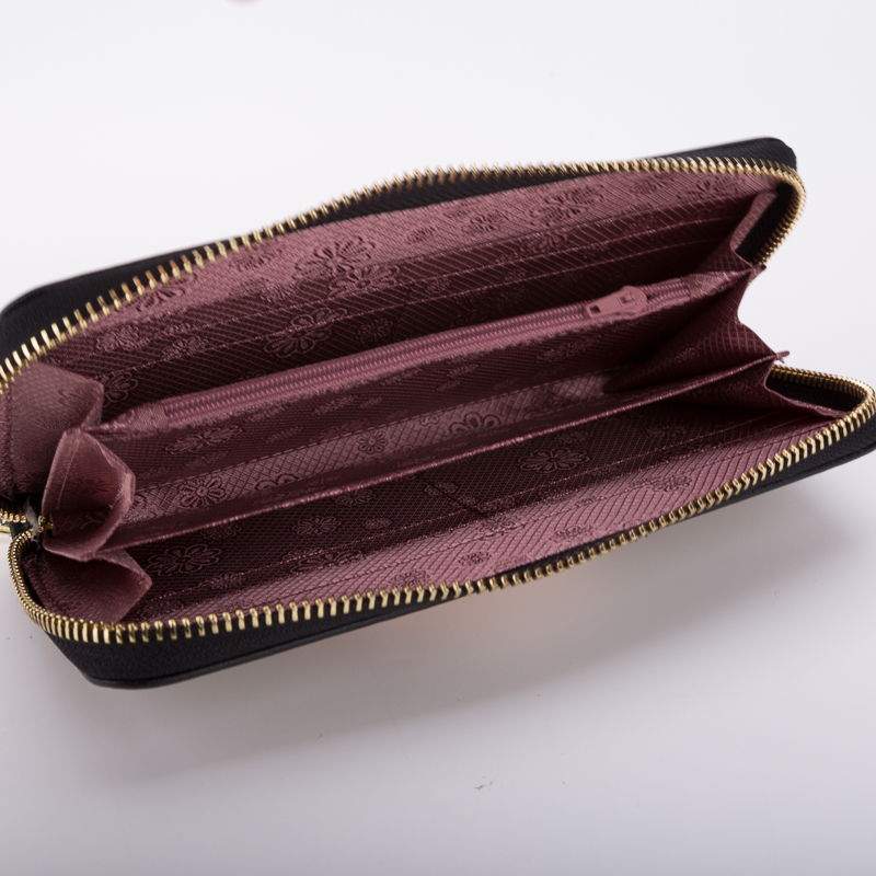 New Fashion Long Ladies Zipper Luxury Genuine Leather Wallet