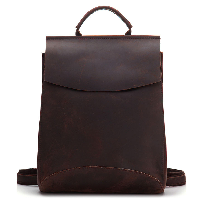 In Stocks Vintage genuine Leather mens travel backpack
