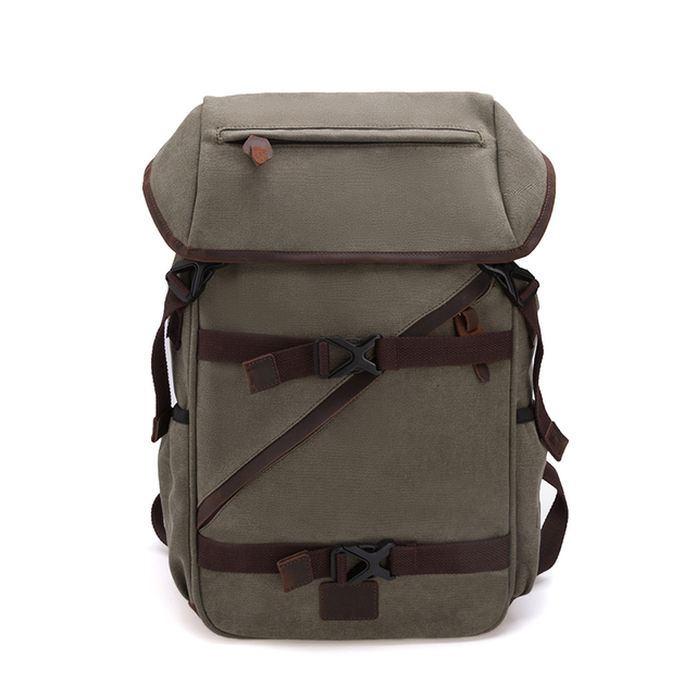 Durable Canvas Travel Rucksack Backpack for Men