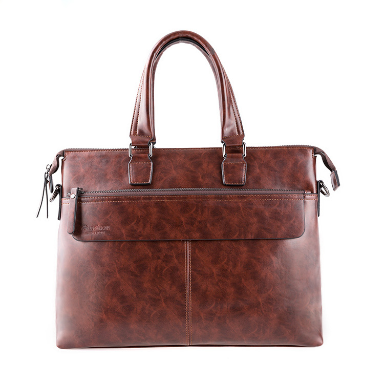 Factory Wholesale Mens PU Leather Crossbody Bag Briefcase 