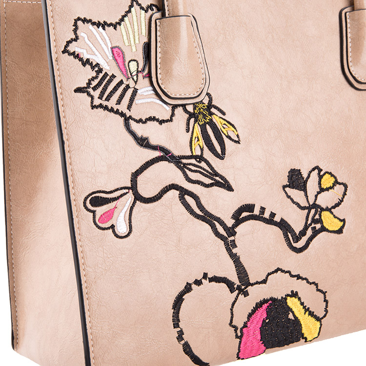 Embroidery Flower Elegant PU Fashion Ladies Bag