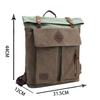 Outdoor Hiking Camping Leather Rucksack Custom Canvas Backpack