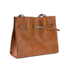 Big Brown Vintage PU Leather Magnetic Closure Tote Bag