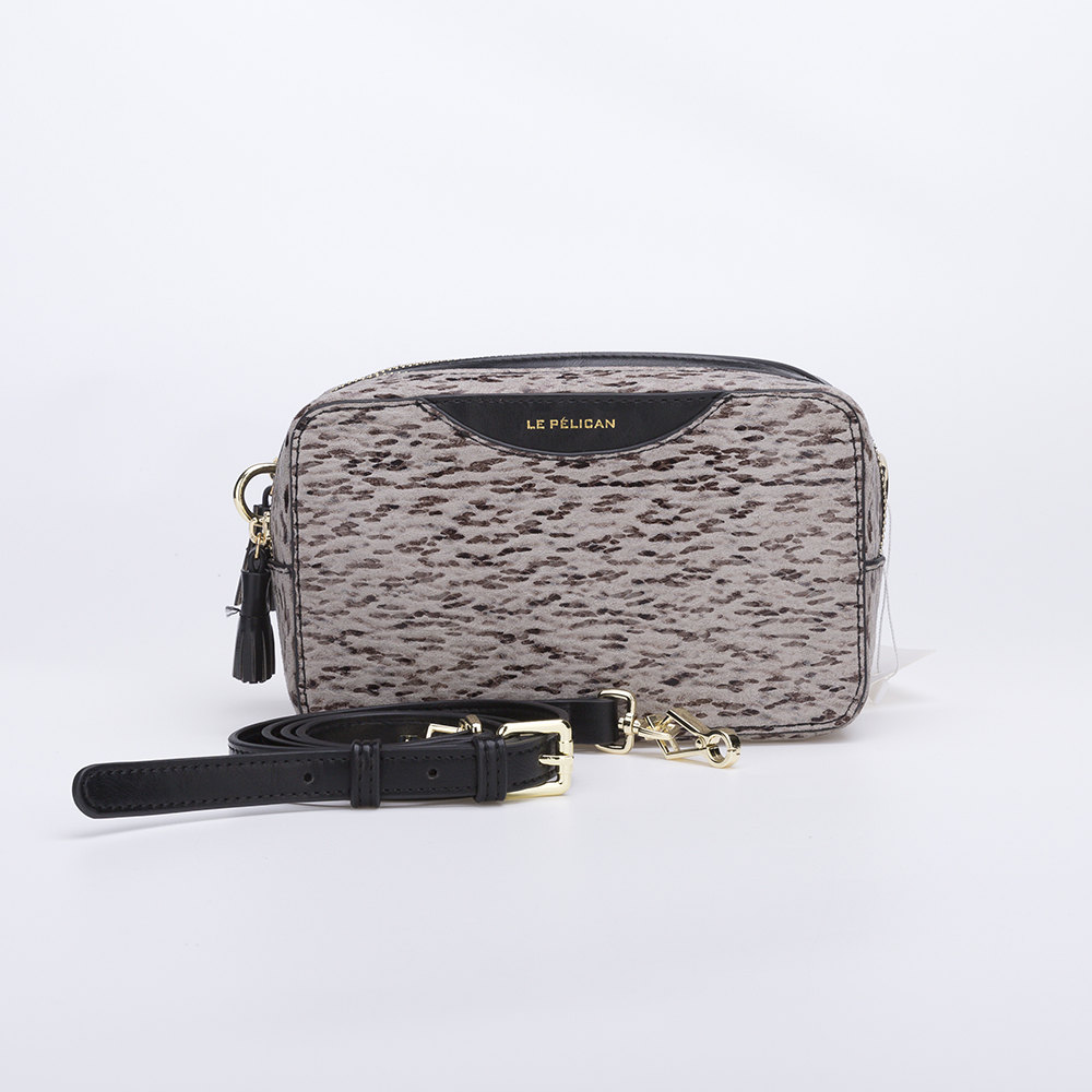 Elegant lady's two zipper compartment PU handbag