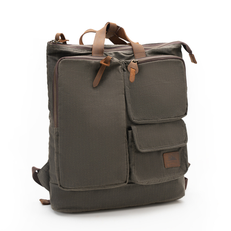 New style Lower Price genuine leather canvas backpack