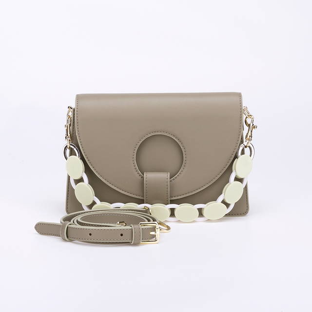 unique design with acrylic chain PU handbag