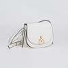 Semicycle white PU with clasp handbag 