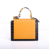 Scarf Decorated Ostrich Leather Flap Fashion Crossbody Handbag