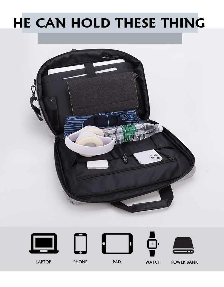 15 inch Functional business laptop briefcase backpack 
